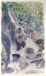 Cailloux cascade aquarelle nathalie 2013